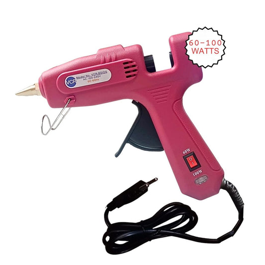 VCR 60/100W Light Weight Hot Melt Glue Gun for DIY with ON/Off Switch - 60/100 Watts - Thin Nozzle for Precise Glue Output - Easy To Use Red Glue Gun - VCR 60100