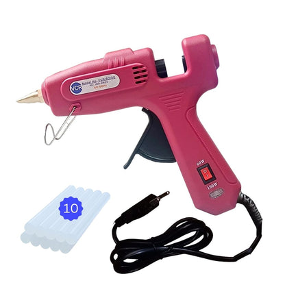 VCR 60/100W Light Weight Hot Melt Glue Gun for DIY with ON/Off Switch - 60/100 Watts - Thin Nozzle for Precise Glue Output - Easy To Use Red Glue Gun - VCR 60100