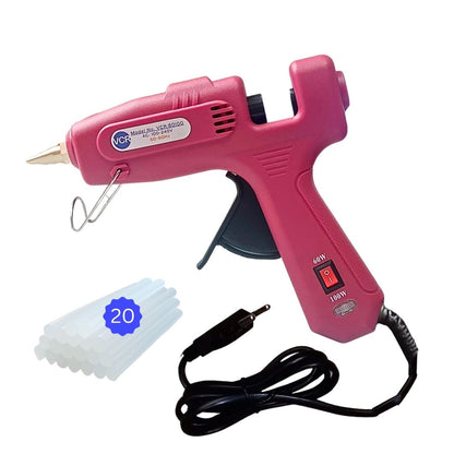 VCR 60/100W Light Weight Hot Melt Glue Gun for DIY with ON/Off Switch - 60/100 Watts - Thin Nozzle for Precise Glue Output - Easy To Use Red Glue Gun - VCR 60100
