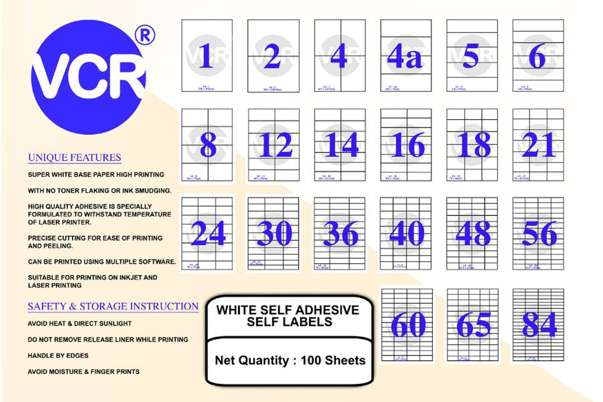 VCR_A4_40_Stickers_Pack_of_50_Sheets