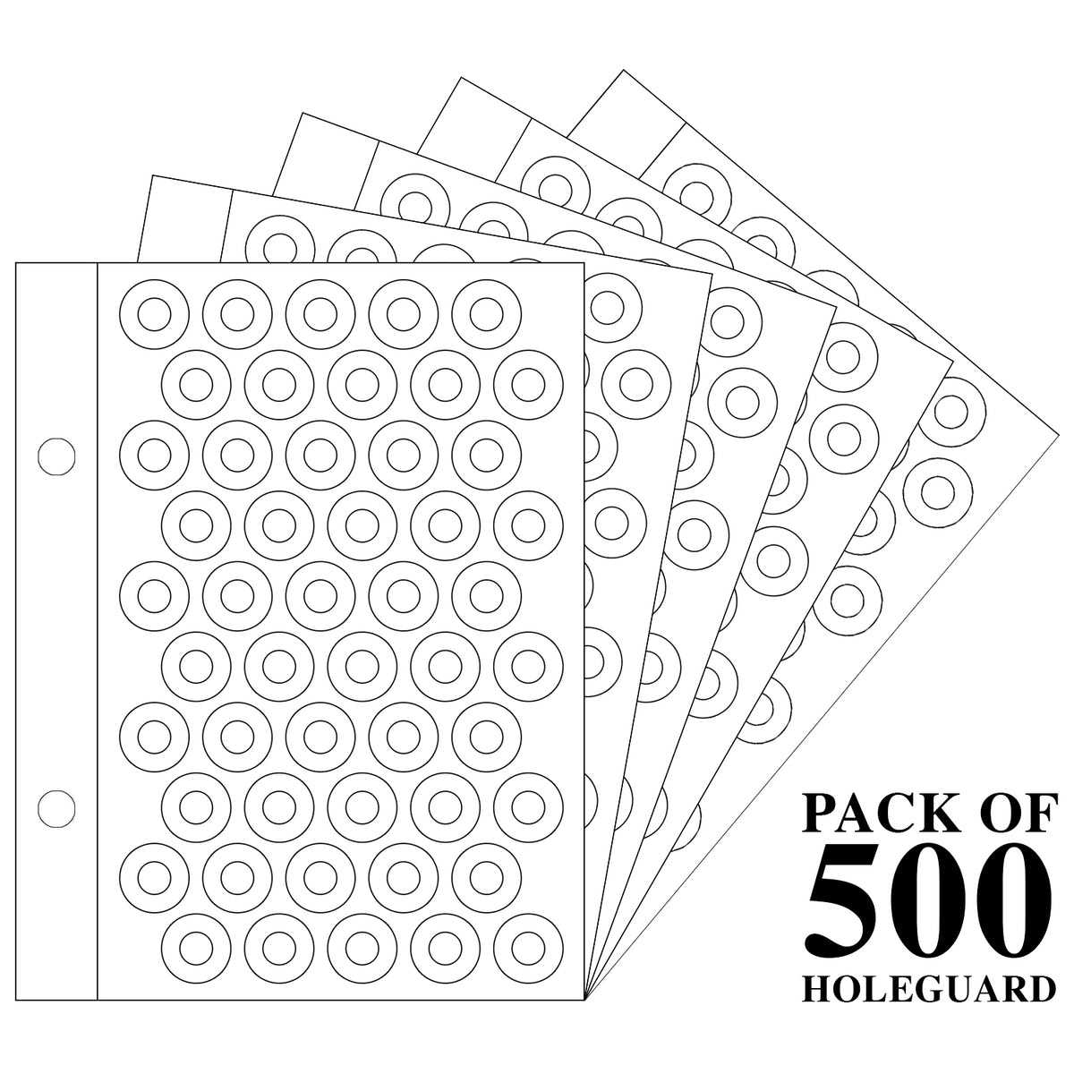 VCR Adhesive Hole Protector Rings for Paper and Filing