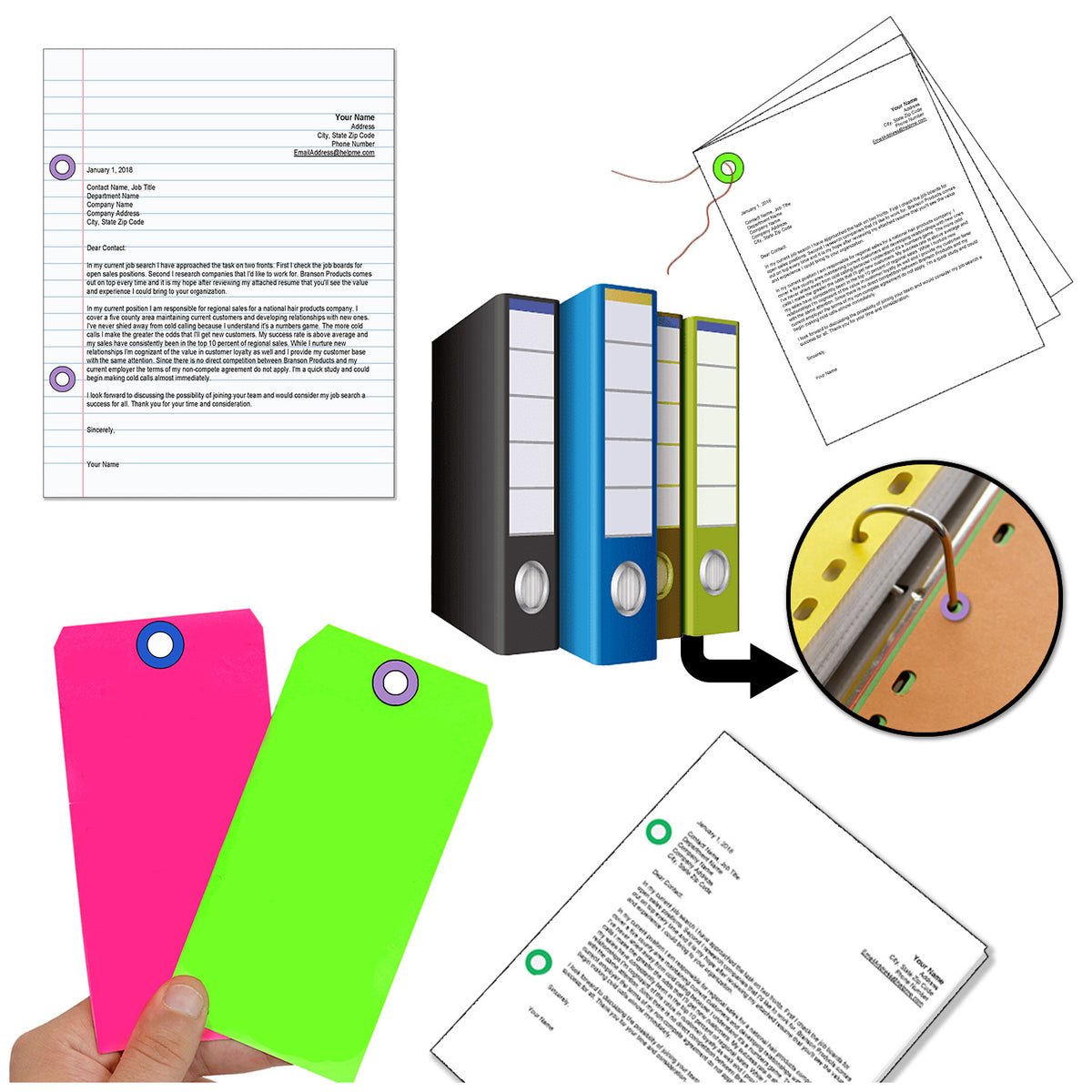 VCR Self Adhesive Paper Hole Protector Stickers