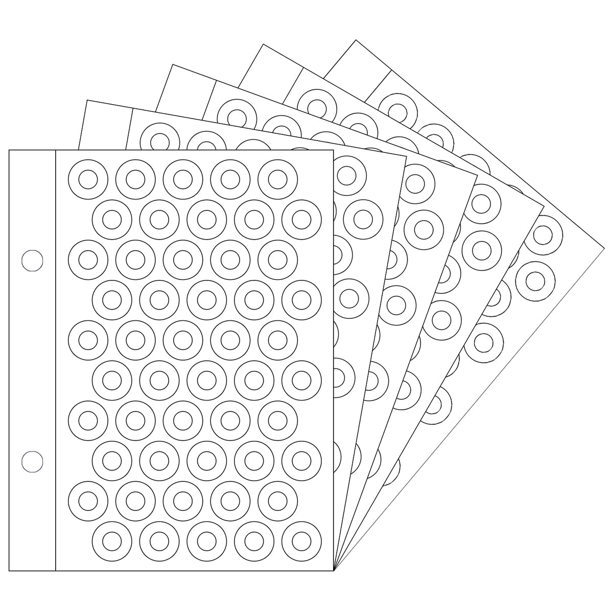 VCR Hole Guard Stickers for Protecting Punched Document Holes