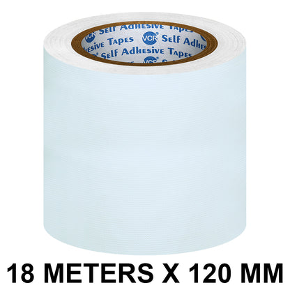 VCR White Duct Tape - 18 Meters in Length 120mm / 5" Width - Strong Book Binding Tape - Waterproof Heavy Duty Duct Tape