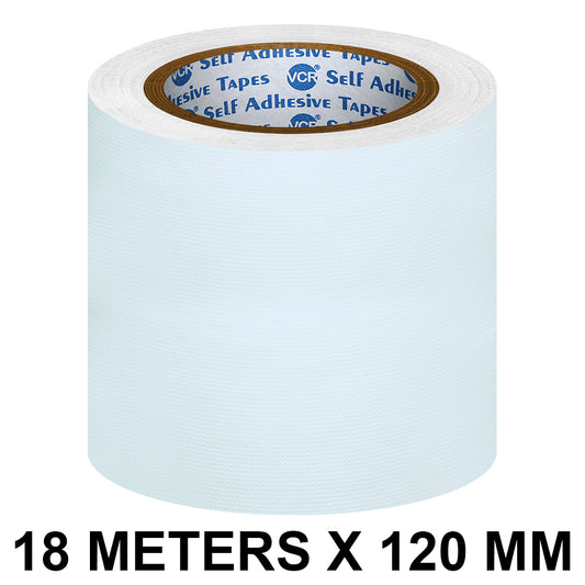 VCR White Duct Tape - 18 Meters in Length 120mm / 5" Width - Strong Book Binding Tape - Waterproof Heavy Duty Duct Tape