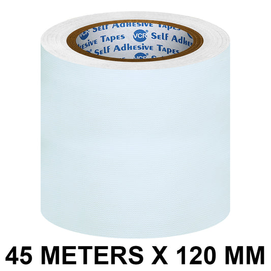VCR White Duct Tape - 45 Meters in Length 120mm / 5" Width - Strong Book Binding Tape - Waterproof Heavy Duty Duct Tape
