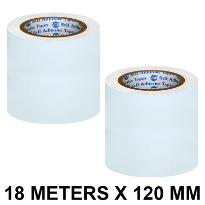 VCR White Duct Tape - 18 Meters in Length 120mm / 5" Width - Strong Book Binding Tape - Waterproof Heavy Duty Duct Tape