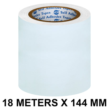 VCR White Duct Tape - 18 Meters in Length 144mm / 6" Width - Strong Book Binding Tape - Waterproof Heavy Duty Duct Tape