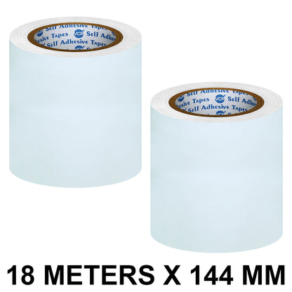 VCR White Duct Tape - 18 Meters in Length 144mm / 6" Width - Strong Book Binding Tape - Waterproof Heavy Duty Duct Tape
