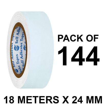 VCR White Duct Tape - 18 Meters in Length 24mm / 1" Width - Strong Book Binding Tape - Waterproof Heavy Duty Duct Tape