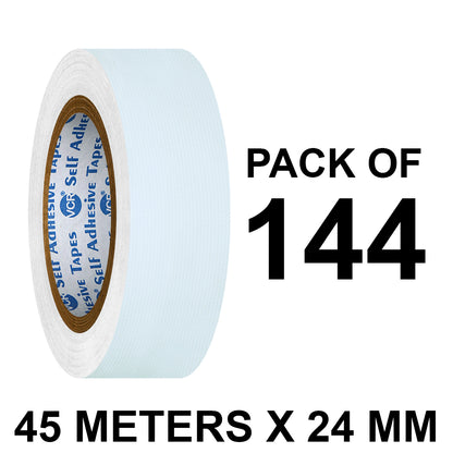 VCR White Duct Tape - 45 Meters in Length 24mm / 1" Width - Strong Book Binding Tape - Waterproof Heavy Duty Duct Tape