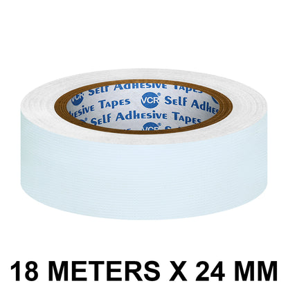 VCR White Duct Tape - 18 Meters in Length 24mm / 1" Width - Strong Book Binding Tape - Waterproof Heavy Duty Duct Tape