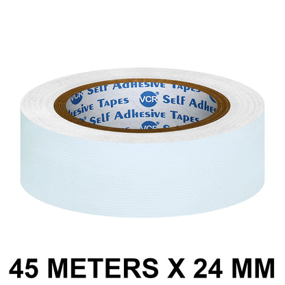 VCR White Duct Tape - 45 Meters in Length 24mm / 1" Width - Strong Book Binding Tape - Waterproof Heavy Duty Duct Tape