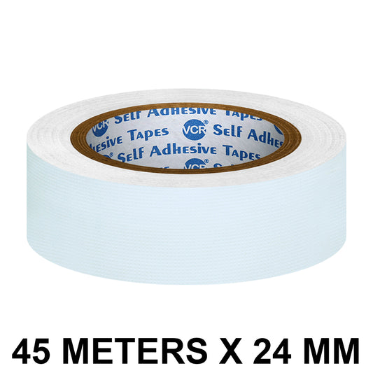 VCR White Duct Tape - 45 Meters in Length 24mm / 1" Width - Strong Book Binding Tape - Waterproof Heavy Duty Duct Tape
