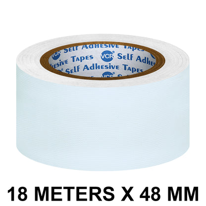 VCR White Duct Tape - 18 Meters in Length 48mm / 2" Width - Strong Book Binding Tape - Waterproof Heavy Duty Duct Tape