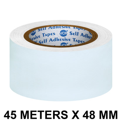 VCR White Duct Tape - 45 Meters in Length 48mm / 2" Width - Strong Book Binding Tape - Waterproof Heavy Duty Duct Tape