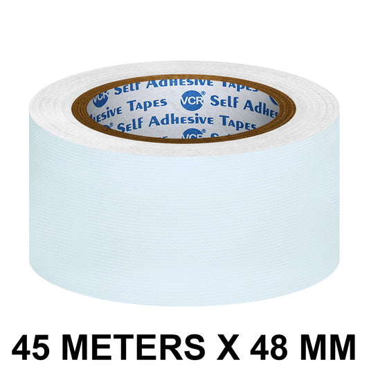 VCR White Duct Tape - 45 Meters in Length 48mm / 2" Width - Strong Book Binding Tape - Waterproof Heavy Duty Duct Tape