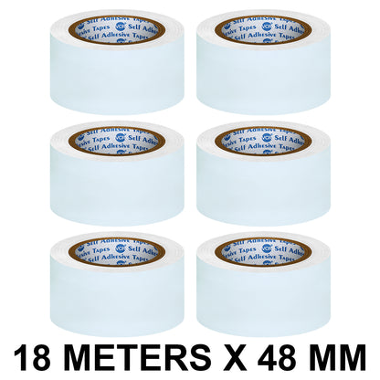 VCR White Duct Tape - 18 Meters in Length 48mm / 2" Width - Strong Book Binding Tape - Waterproof Heavy Duty Duct Tape