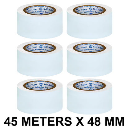 VCR White Duct Tape - 45 Meters in Length 48mm / 2" Width - Strong Book Binding Tape - Waterproof Heavy Duty Duct Tape