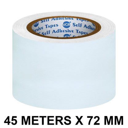 VCR White Duct Tape - 45 Meters in Length 72mm / 3" Width - Strong Book Binding Tape - Waterproof Heavy Duty Duct Tape