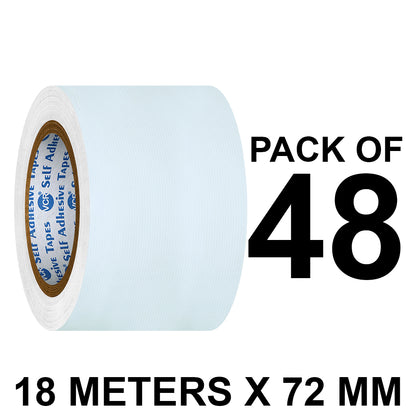VCR White Duct Tape - 18 Meters in Length 72mm / 3" Width - Strong Book Binding Tape - Waterproof Heavy Duty Duct Tape