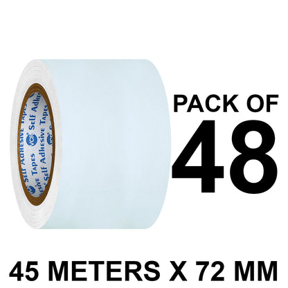 VCR White Duct Tape - 45 Meters in Length 72mm / 3" Width - Strong Book Binding Tape - Waterproof Heavy Duty Duct Tape