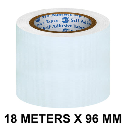 VCR White Duct Tape - 18 Meters in Length 96mm / 4" Width - Strong Book Binding Tape - Waterproof Heavy Duty Duct Tape