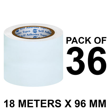 VCR White Duct Tape - 18 Meters in Length 96mm / 4" Width - Strong Book Binding Tape - Waterproof Heavy Duty Duct Tape