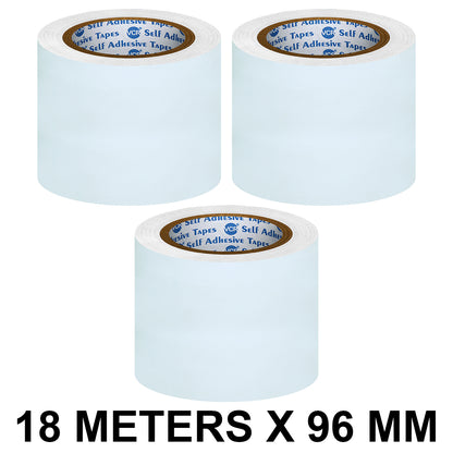 VCR White Duct Tape - 18 Meters in Length 96mm / 4" Width - Strong Book Binding Tape - Waterproof Heavy Duty Duct Tape