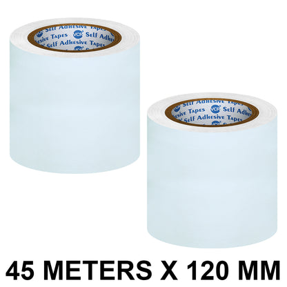 VCR White Duct Tape - 45 Meters in Length 120mm / 5" Width - Strong Book Binding Tape - Waterproof Heavy Duty Duct Tape