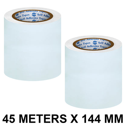 VCR White Duct Tape - 45 Meters in Length 144mm / 6" Width - Strong Book Binding Tape - Waterproof Heavy Duty Duct Tape
