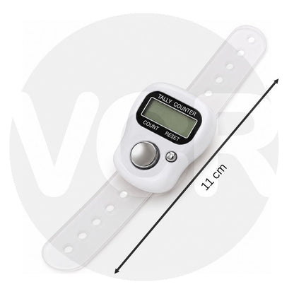 VCR 5-Digit Mini Tally Counter Finger Ring with LCD Display, Reset Button & Adjustable Strap for Japa Mala, Meditation, Sports, Knitting, Running & Events
