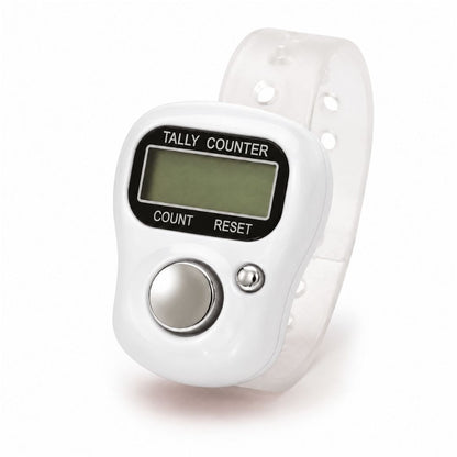 VCR 5-Digit Mini Tally Counter Finger Ring with LCD Display, Reset Button & Adjustable Strap for Japa Mala, Meditation, Sports, Knitting, Running & Events