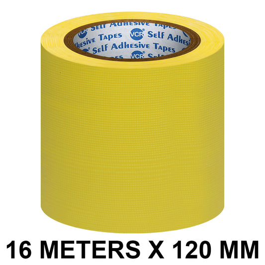 VCR Yellow Duct Tape - 18 Meters in Length 120mm / 5" Width - Strong Book Binding Tape - Waterproof Heavy Duty Duct Tape