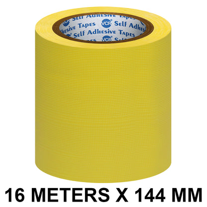 VCR Yellow Duct Tape - 18 Meters in Length 144mm / 6" Width - Strong Book Binding Tape - Waterproof Heavy Duty Duct Tape