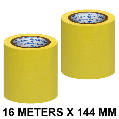 VCR Yellow Duct Tape - 18 Meters in Length 144mm / 6" Width - Strong Book Binding Tape - Waterproof Heavy Duty Duct Tape