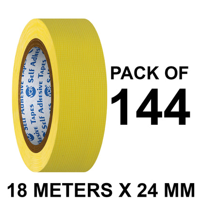 VCR Yellow Duct Tape - 18 Meters in Length 24mm / 1" Width - Strong Book Binding Tape - Waterproof Heavy Duty Duct Tape