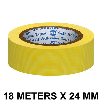 VCR Yellow Duct Tape - 18 Meters in Length 24mm / 1" Width - Strong Book Binding Tape - Waterproof Heavy Duty Duct Tape