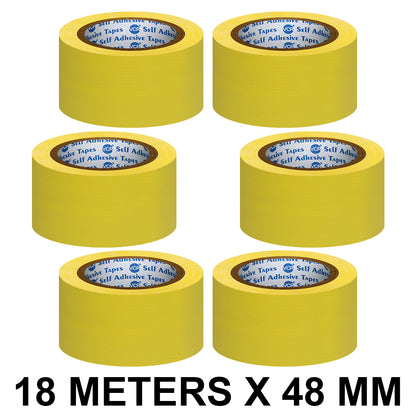 VCR Yellow Duct Tape - 18 Meters in Length 48mm / 2" Width - Strong Book Binding Tape - Waterproof Heavy Duty Duct Tape