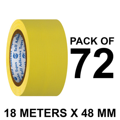 VCR Yellow Duct Tape - 18 Meters in Length 48mm / 2" Width - Strong Book Binding Tape - Waterproof Heavy Duty Duct Tape