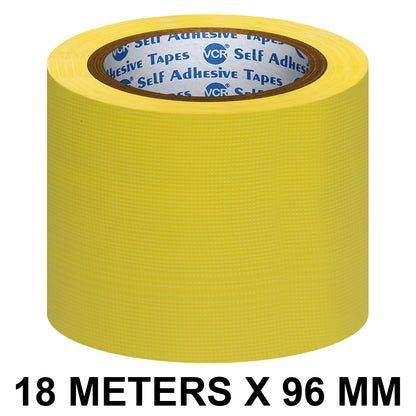 VCR Yellow Duct Tape - 18 Meters in Length 96mm / 4" Width - Strong Book Binding Tape - Waterproof Heavy Duty Duct Tape