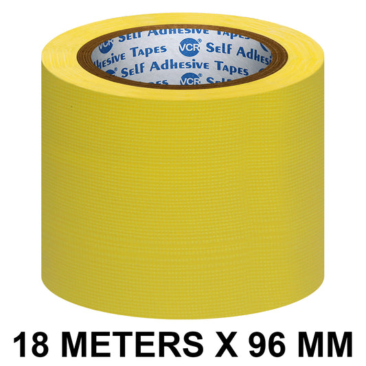 VCR Yellow Duct Tape - 18 Meters in Length 96mm / 4" Width - Strong Book Binding Tape - Waterproof Heavy Duty Duct Tape