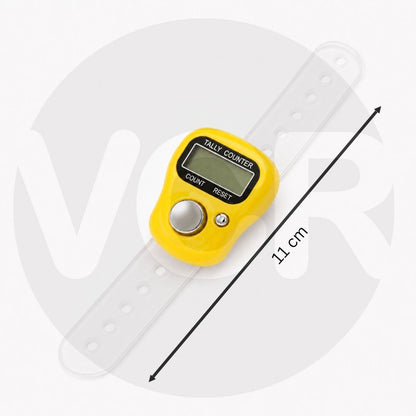 VCR 5-Digit Mini Tally Counter Finger Ring with LCD Display, Reset Button & Adjustable Strap for Japa Mala, Meditation, Sports, Knitting, Running & Events