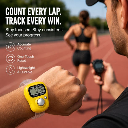 VCR 5-Digit Mini Tally Counter Finger Ring with LCD Display, Reset Button & Adjustable Strap for Japa Mala, Meditation, Sports, Knitting, Running & Events